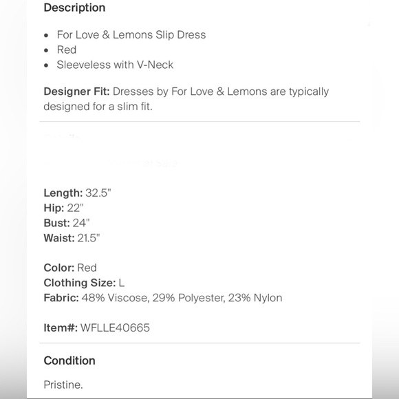 For Love And Lemons Red V Neck Mini Dress Size Large NWT - Picture 8 of 10